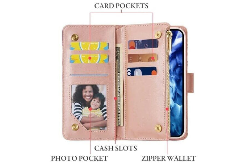 For Apple iPhone 13 Case Marble Painting Pattern With Lanyard Flip Wallet Case Leather Card Slots Stand Cover (Rose Gold Gilding)