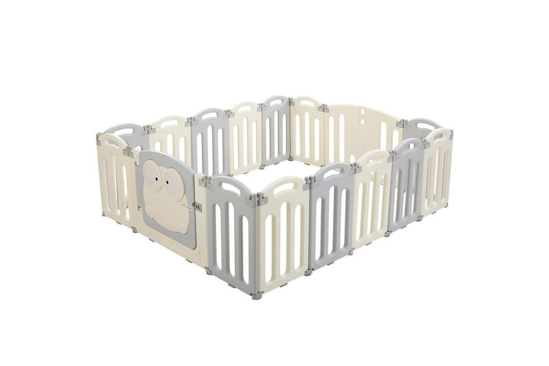 Keezi Baby Playpen 16 Panels Foldable Toddler Fence Safety Play Activity Centre