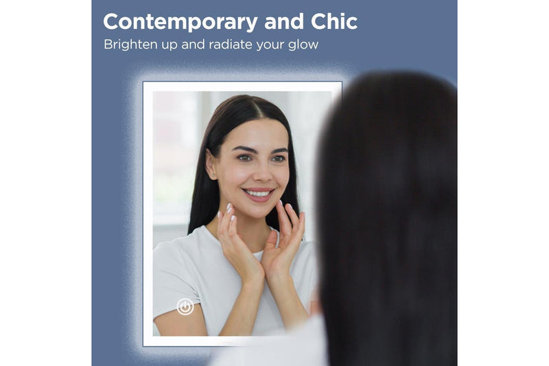 Viviendo LED Bathroom Rectangular Vanity Mirror Light Dimmable Anti-Fog Wall Mounted Touch switch Mirror Light - 60 x 80cm