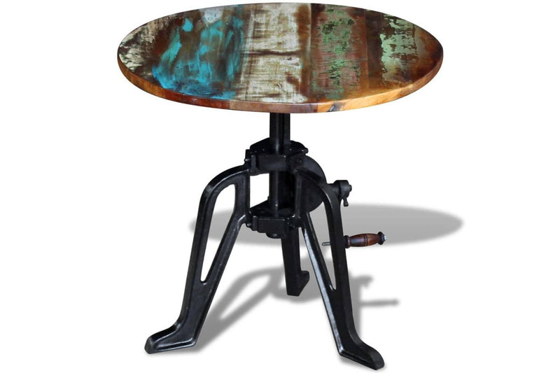 Side Table Solid Reclaimed Wood Cast Iron 60x(42-63) cm vidaXL