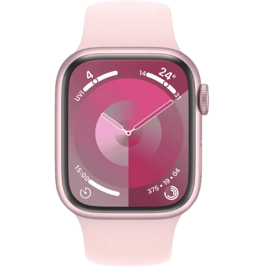 Apple Watch Series 9 GPS 45mm Pink Aluminium Case with Light Pink Sport Band - M/L