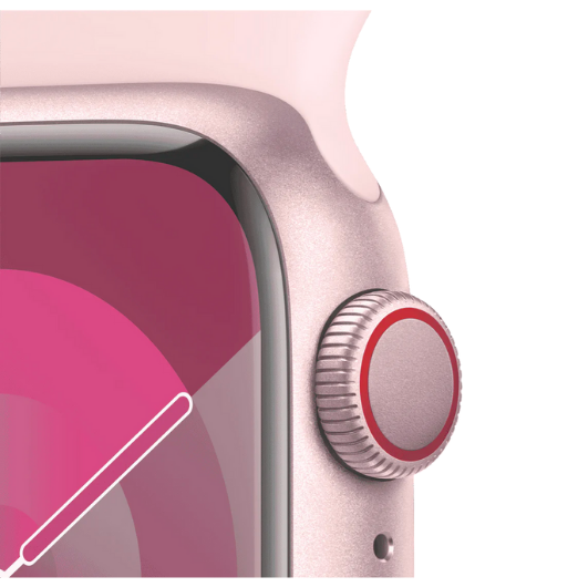 Apple Watch Series 9 GPS 45mm Pink Aluminium Case with Light Pink Sport Band - M/L