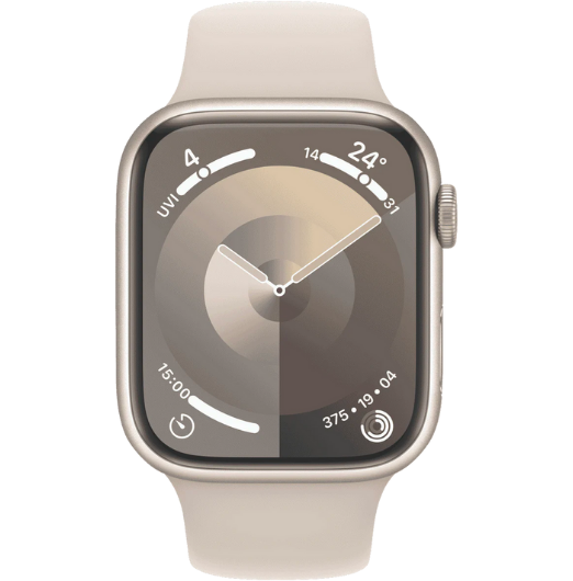Apple Watch Series 9 GPS 45mm Starlight Aluminium Case with Starlight Sport Band - M/L