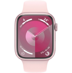 Apple Watch Series 9 GPS 41mm Pink Aluminium Case with Light Pink Sport Band - S/M