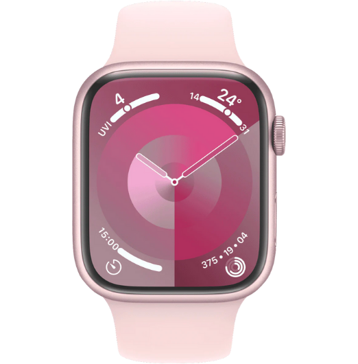 Apple Watch Series 9 GPS 41mm Pink Aluminium Case with Light Pink Sport Band - S/M