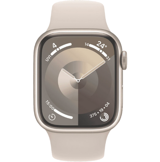 Apple Watch Series 9 GPS 41mm Starlight Aluminium Case with Starlight Sport Band - S/M - Layaway AU