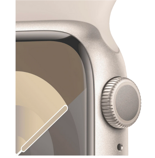 Apple Watch Series 9 GPS 41mm Starlight Aluminium Case with Starlight Sport Band - S/M