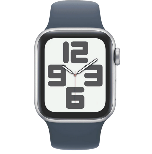 Apple Watch SE GPS 40mm Silver Aluminium Case with Storm Blue Sport Band - S/M