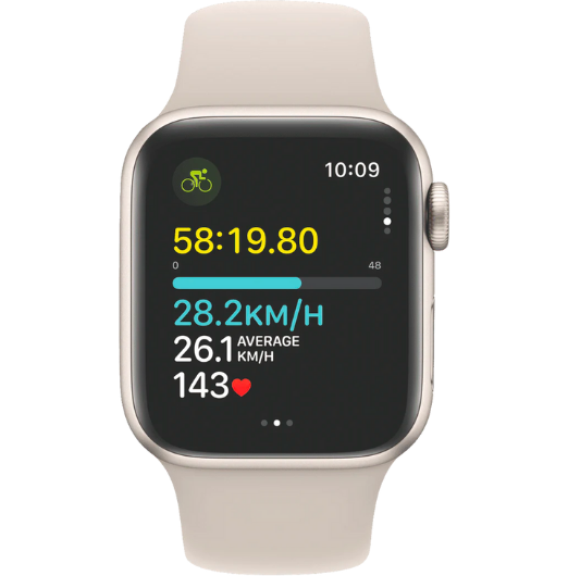 Apple Watch SE (GPS) 40mm Starlight Aluminium Case with Starlight Sport Band S/M