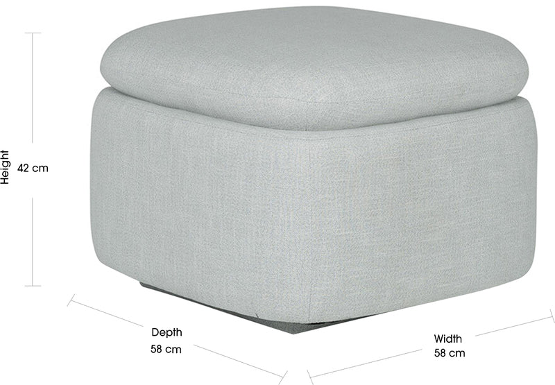 GLIDER Fabric Ottoman