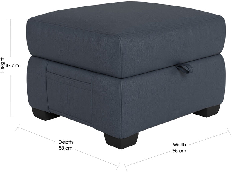 DEXTER Leather Storage Ottoman