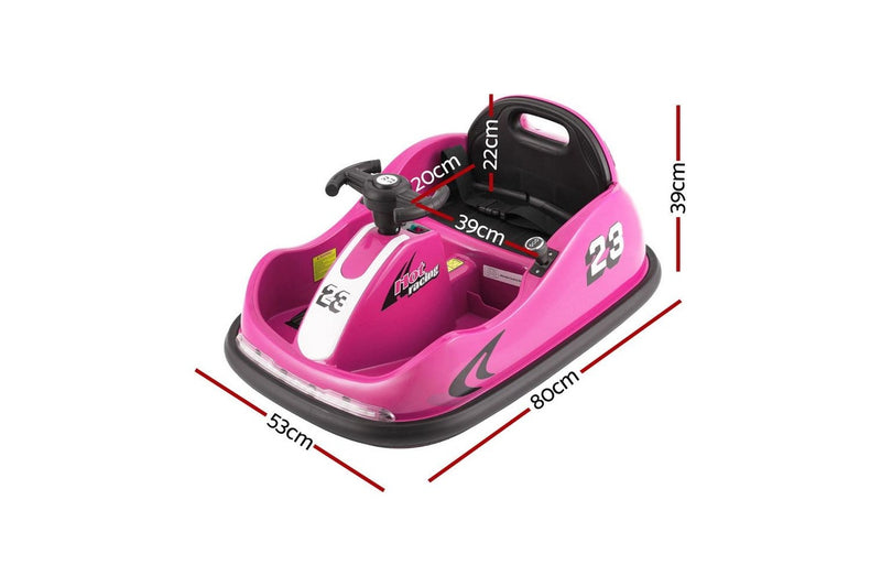 Rigo Kids Ride On Car Bumper Kart 6V Electric Toys Cars Remote Control Pink