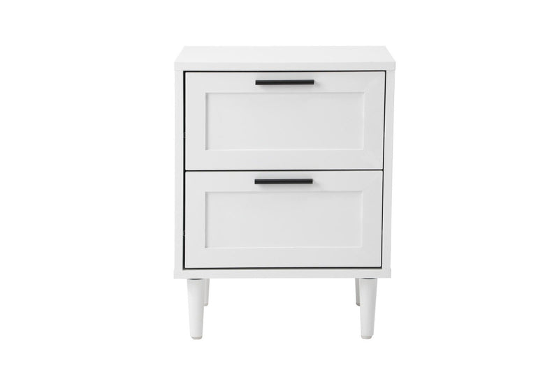 Oikiture Bedside Table Nightstand White