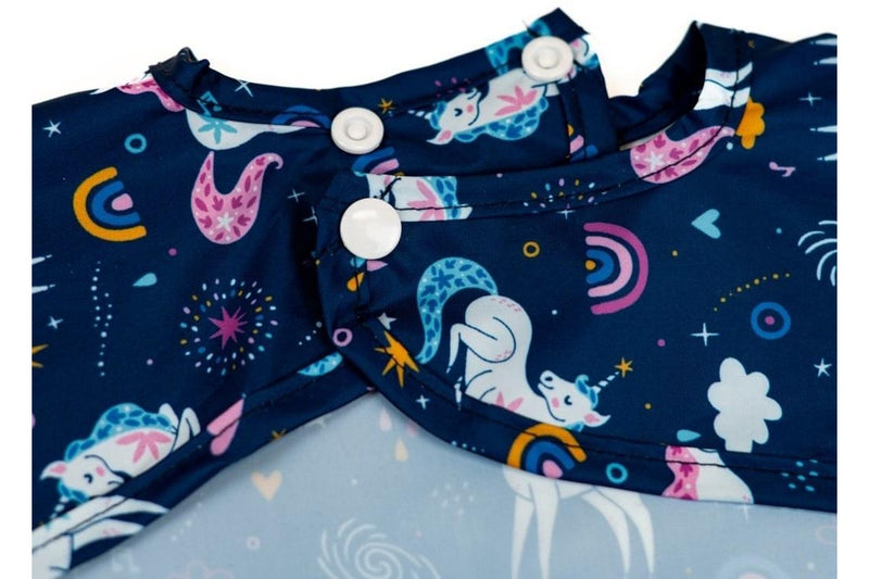 Silly Billyz: Wipe Clean Nylon Small Long Sleeve Bib - Unicorn
