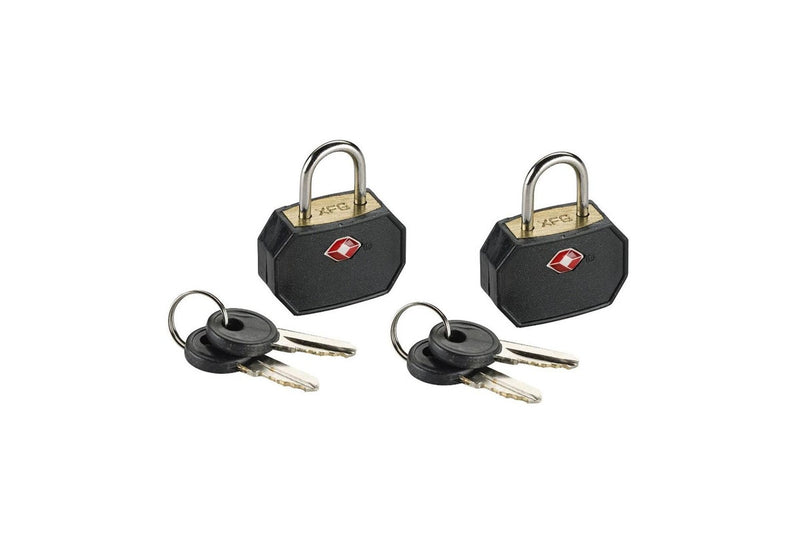 1 Pack of 2 Lewis N. Clark TSA Key Locks Luggage Travel Padlock Keyed - Black