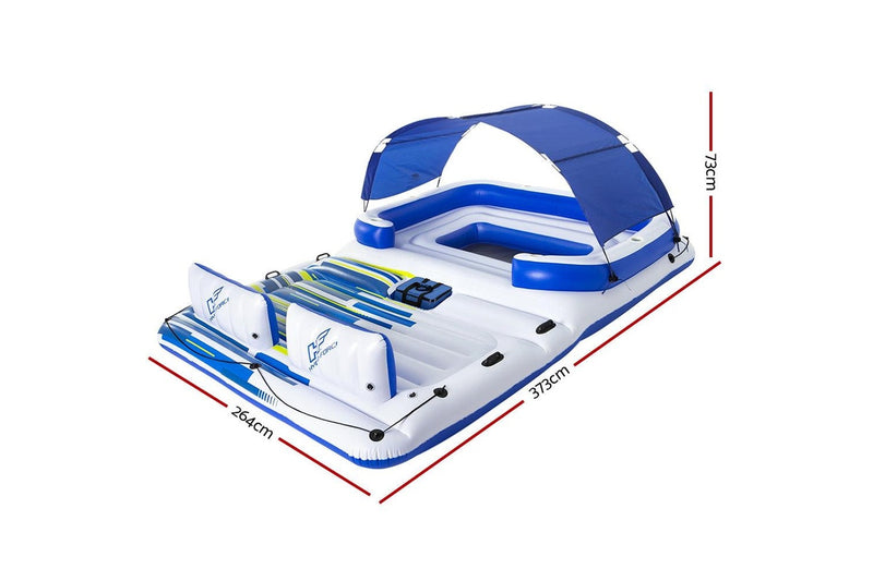 Bestway Pool Float Island Inflatable Lounge 6-person Seat Canopy