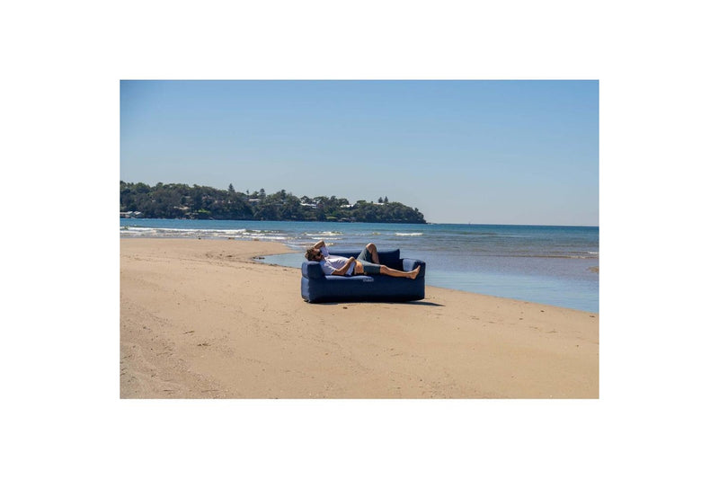 Quest Outdoors 175x80cm Air Inflatable Sofa 3 Camping Picnic Furniture Blue