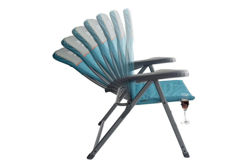 Quest Loafer 103cm Folding Camp Chair w Armrests Outdoor Camping Picnic XL Blue