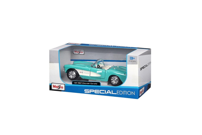 Maisto 1:24 Scale 1957 Chevrolet Corvette Model Car Kids Childrens Toy 3y+