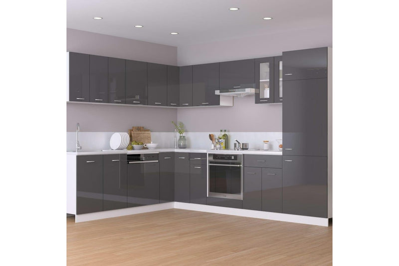 Oven Cabinet High Gloss Grey 60x46x81.5 cm Engineered Wood vidaXL