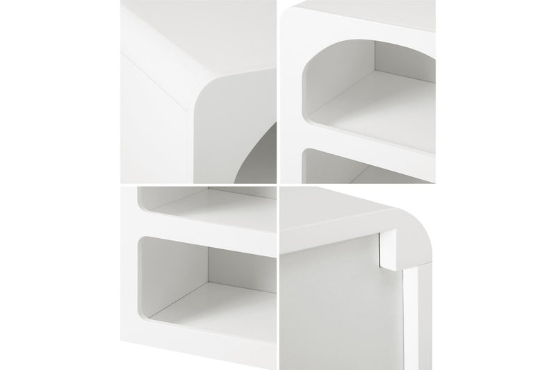 Oikiture Bedside Tables Set of 2 Display Shelf White