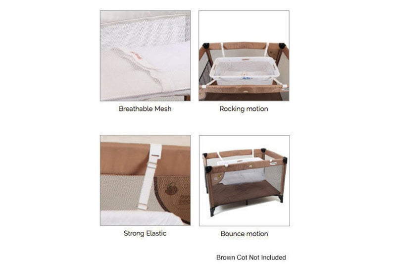 Vee Bee Alto White Newborn Baby Bassinet Hammock for Most Portable Cot Commuter