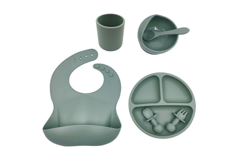 Easy Clean Silicone Baby Bib Cutlery Set Bowl Plate Baby Bibs & Burp Cloths