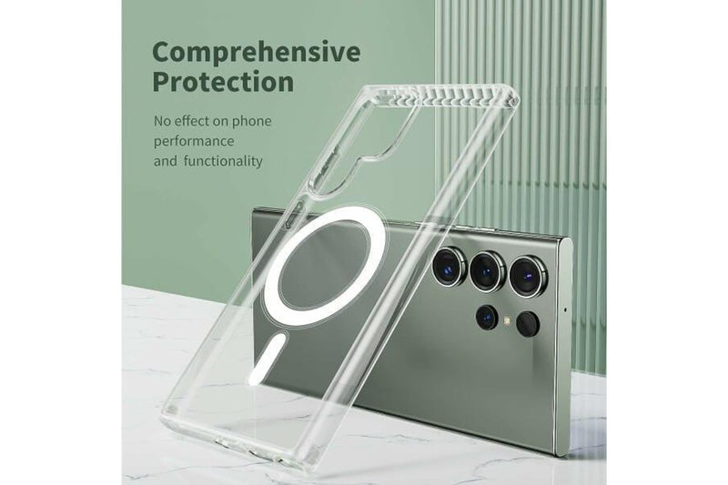 For Samsung Galaxy S24 Ultra MagSafe Magnetic Case with HaloLock Shockproof Military Grade Protection Scratch Resistant Back Clear Protective Cover