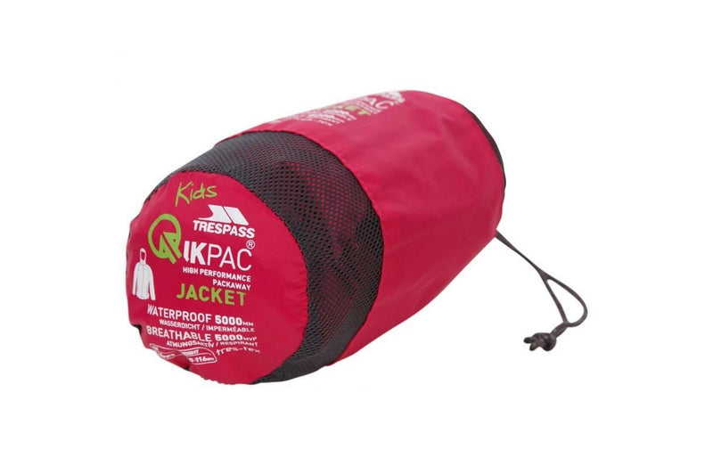 Trespass Childrens/Kids Qikpac X Unisex Packaway Jacket (Cassis) (5/6 Years)