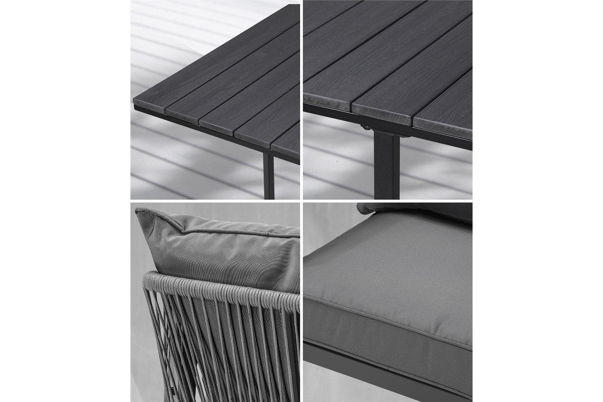 Livsip 4 Seater Outdoor Dining Set Black Table