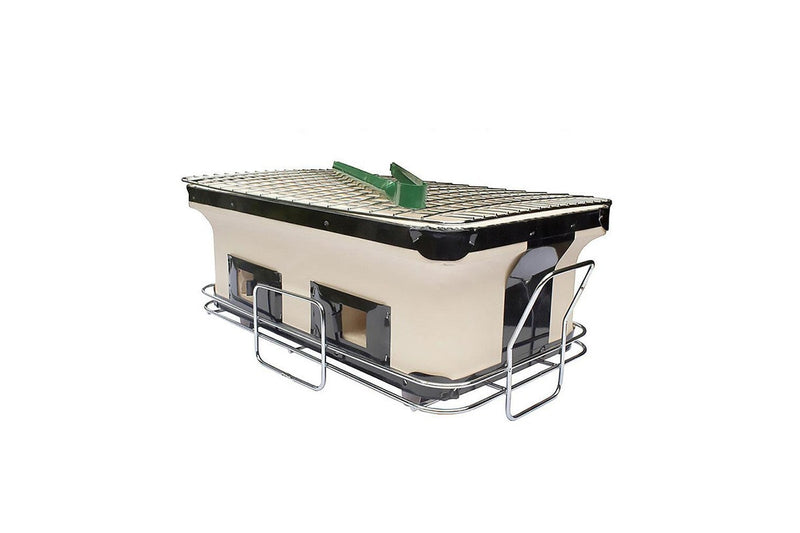 Healthy Choice 40.5cm Clay Firebox Hibachi Tabletop Dual Charcoal Grill Mini BBQ