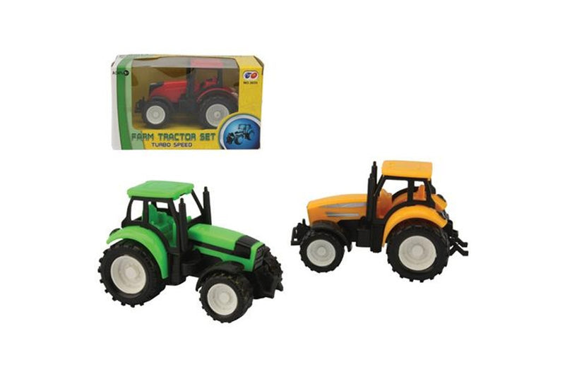 4x Fumfings 10cm Freewheel Plastic Tractor 1:43 Scale Kids Toy Assorted 3y+