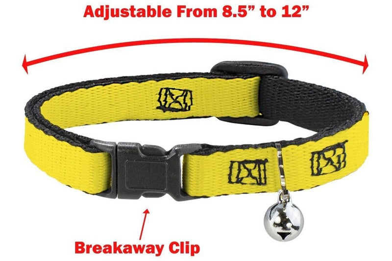 Peanuts: Charlie Brown Zig Zag Stripe Pink/Black - Breakaway Cat Collar with Bell
