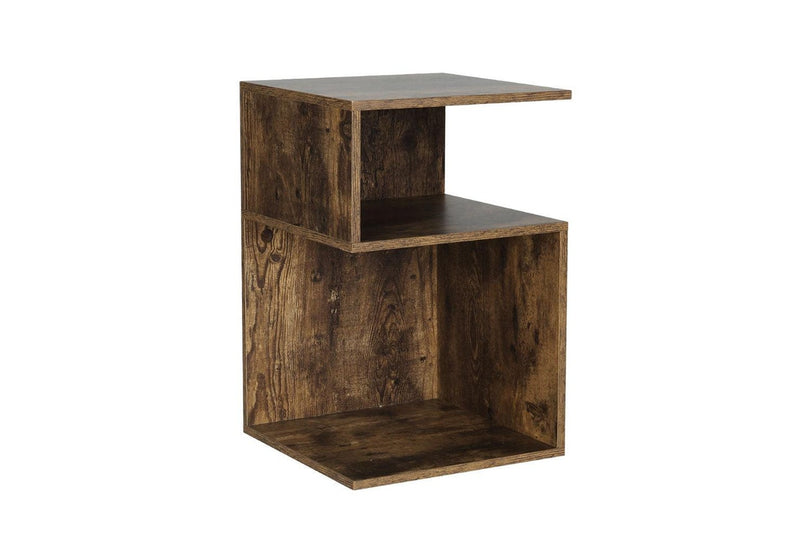Artiss Bedside Table Shelves Side End Table Storage Nightstand Rust Oak UMENI