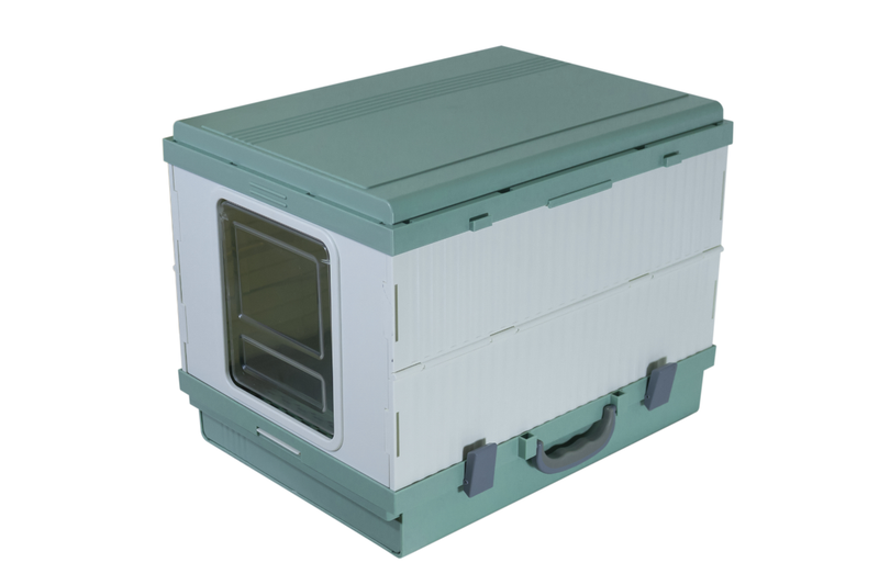 YES4PETS XL Portable Cat Toilet Litter Box Tray Foldable House with Handle and Scoop Green