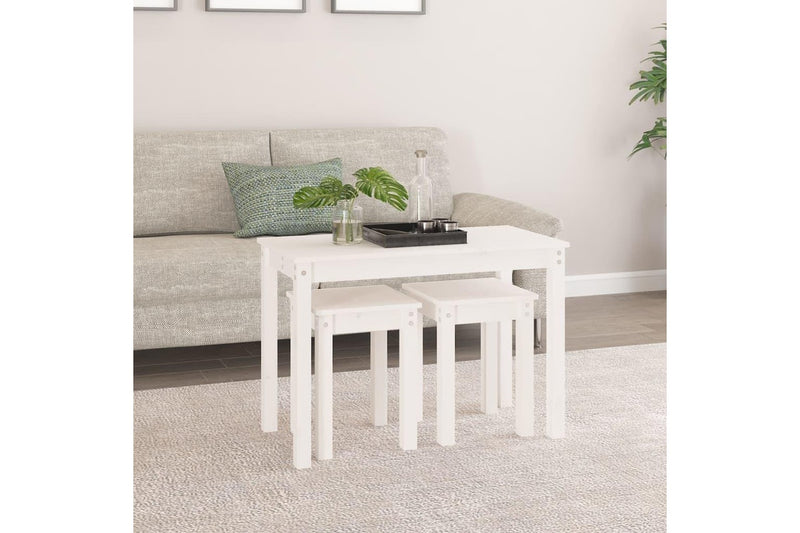 Nesting Tables 3 pcs White Solid Wood Pine vidaXL