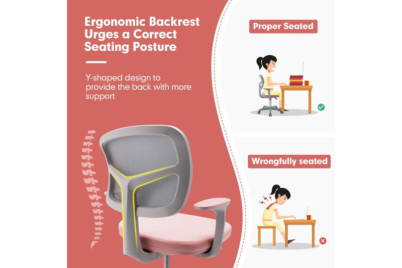 Giantex Desk Chair Home Office Mesh Task Chair,Pink