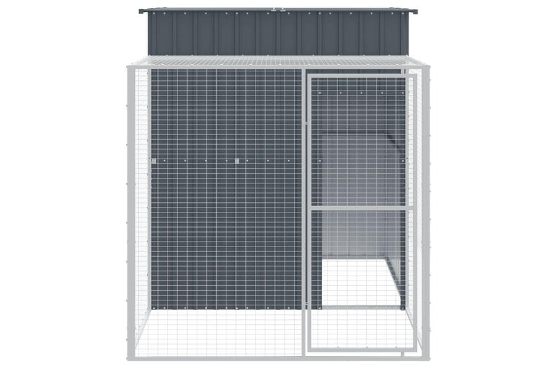Chicken Cage with Run Anthracite 165x251x181 cm Galvanised Steel vidaXL