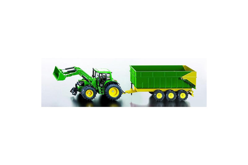 Siku 1:87 Scale Diecast John Deere & Front Loader Trailer Kids 175mm Toy 3y+