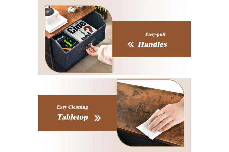 Giantex Modern Nightstand Industrial End Table Home Bed Side Table