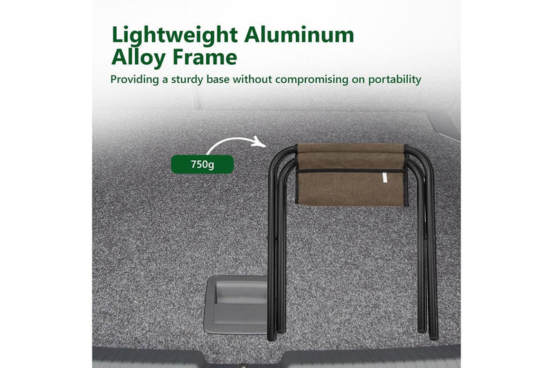 Campingmoon Folding Camping Chair Set of 2 Outdoor Fishing Ultralight Portable Stool F35-2 - Khaki