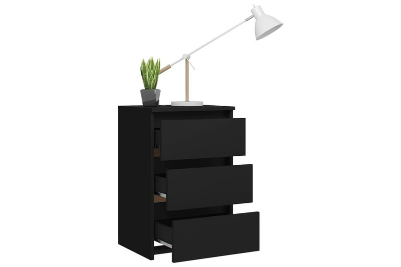 Bed Cabinet Black 40X35x62.5 Cm Engineered Wood Bedside Tables