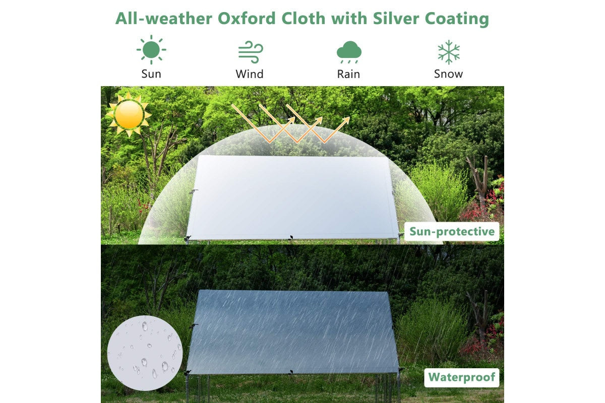 Costway Large Chicken Coop 2x3x1.95m Walk-in Cage Run Rabbit Hutch Outdoor Bunny Hen House Ferret Pet Enclosure Galvanized Steel