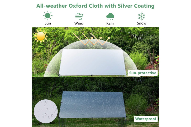 Costway Large Chicken Coop 2x3x1.95m Walk-in Cage Run Rabbit Hutch Outdoor Bunny Hen House Ferret Pet Enclosure Galvanized Steel