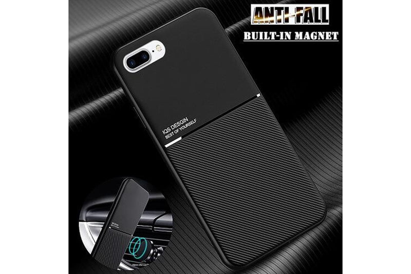 For Apple iPhone 8+ /8 Plus Business Style Luxury Matte Soft Silicone Drop Resistant Case Cover (Black)
