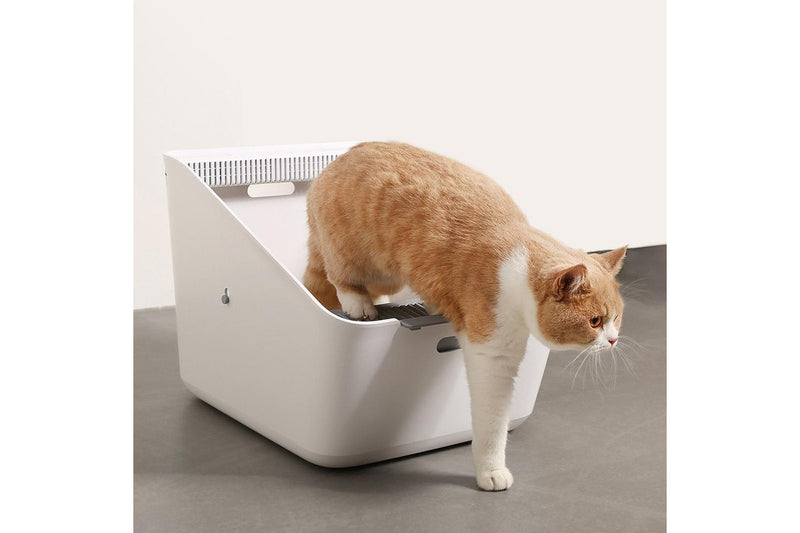 Petkit Pura Cat Litter Tray Box w Scoop Pet Kitten Waste Toilet Rectangle White