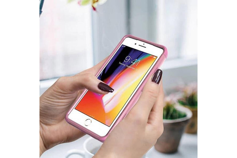 For Apple iPhone SE 2022 3in1 Case Drop Resistant Defender Tradies Hybrid Armor Heavy Duty Rugged Shockproof Tough Cover (Rose Gold)