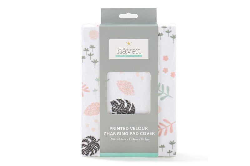 2x Little Haven Infant Polyester Changing Pad Cover Sleeve Botanical Leaf 81cm