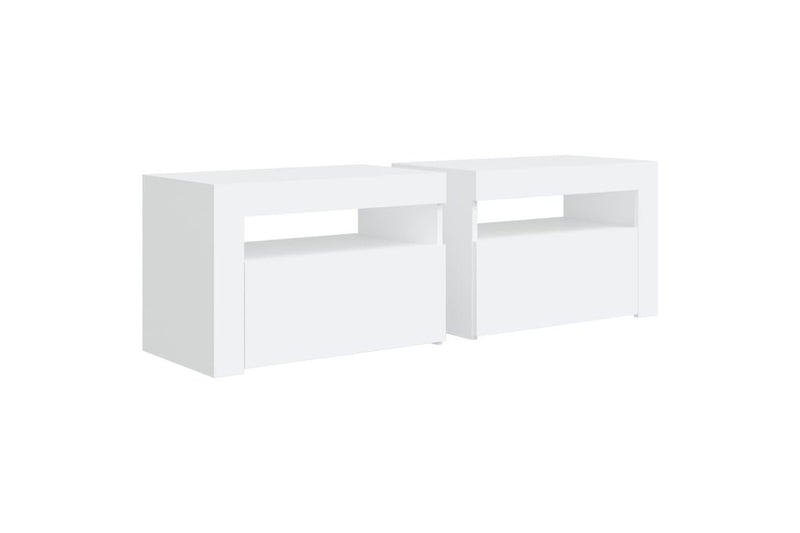 Bedside Cabinets 2 pcs with LEDs White 60x35x40 cm vidaXL