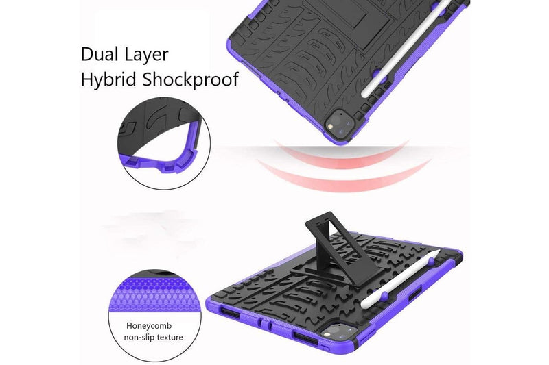 For Apple iPad Pro 11 2020 Case, iPad Pro 11 2nd Gen Kickstand Shockproof Heavy Duty Tough Protective Rugged Cover (Blue)